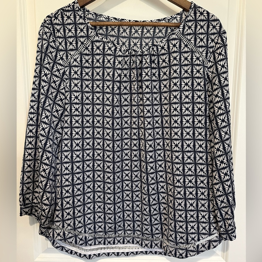 J Crew quarter sleeve blue top
